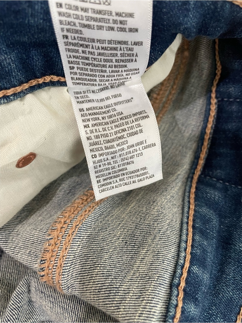 American Eagle Embroidered Flare Boho Jeans Festival Western High Rise Stretch - Picture 6 of 9